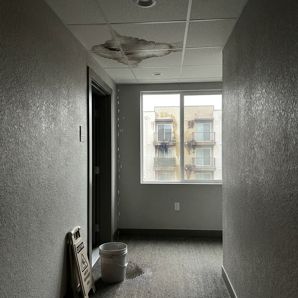 Apartment buildings with pipe bursts